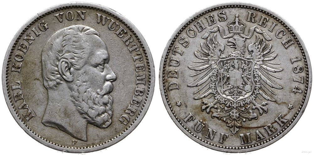 Niemcy, 5 marek, 1874 F