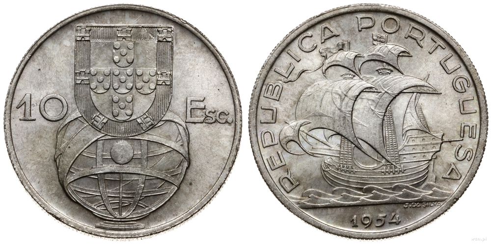 Portugalia, 10 escudo, 1954