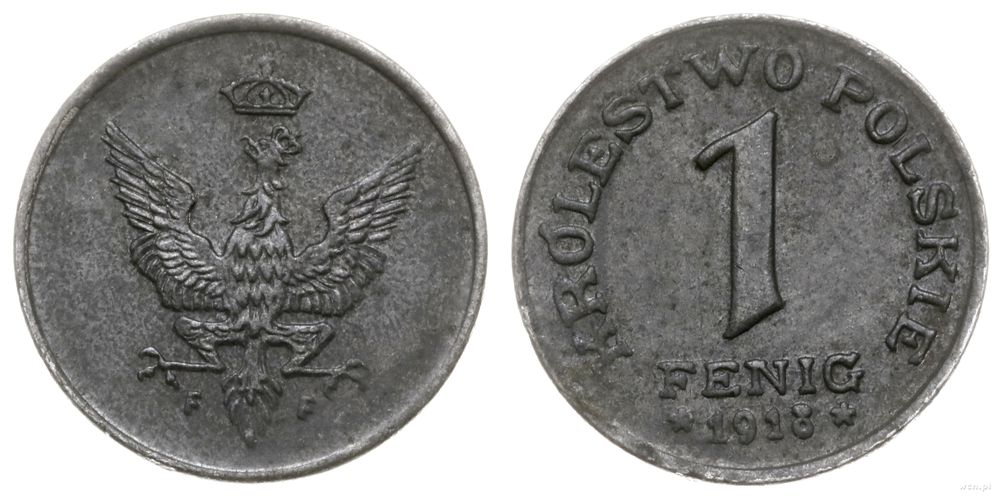Polska, 1 fenig, 1918 F