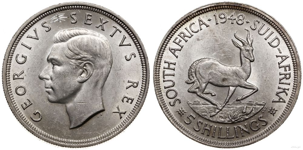 Republika Południowej Afryki, 5 szylingów, 1948