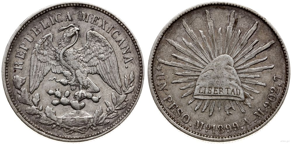 Meksyk, 1 peso, 1899 Mo.A.M