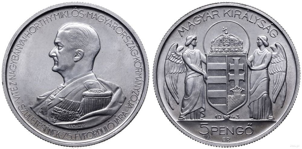 Węgry, 5 pengö, 1943 BP