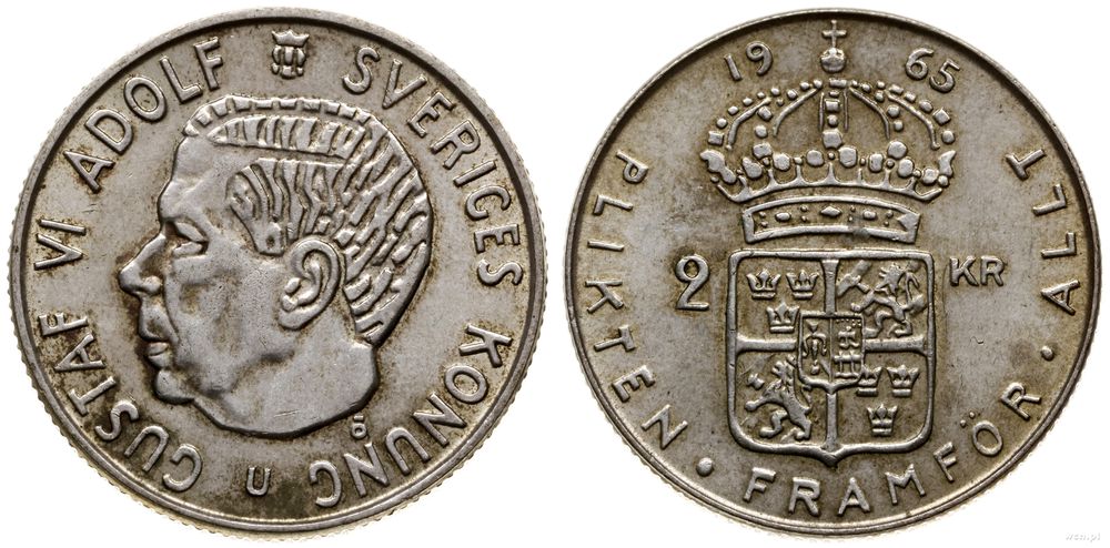 Szwecja, 2 korony, 1965