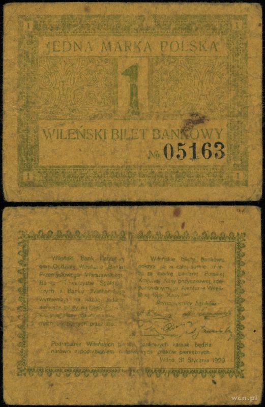 dawny zabór rosyjski, 1 marka polska, 31.01.1920