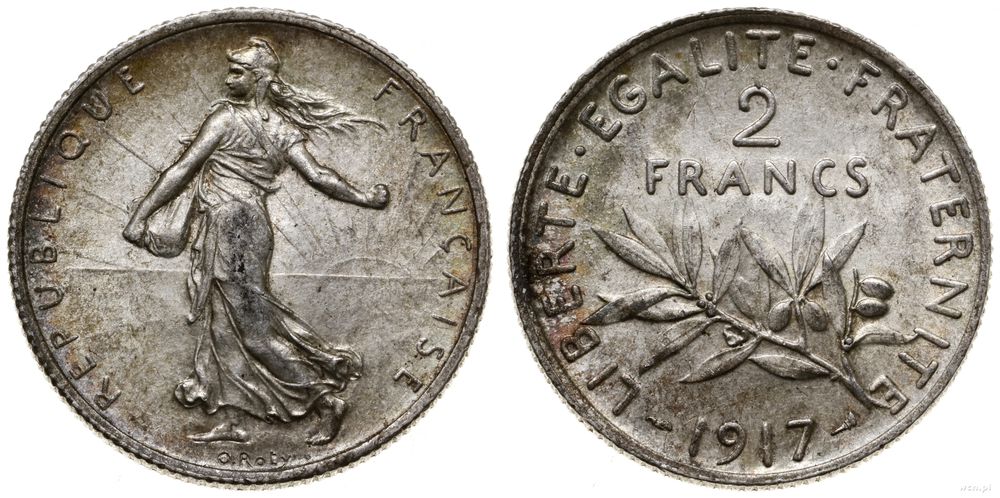 Francja, 2 franki, 1917