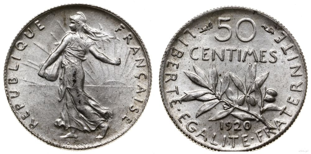 Francja, 50 centymów, 1920