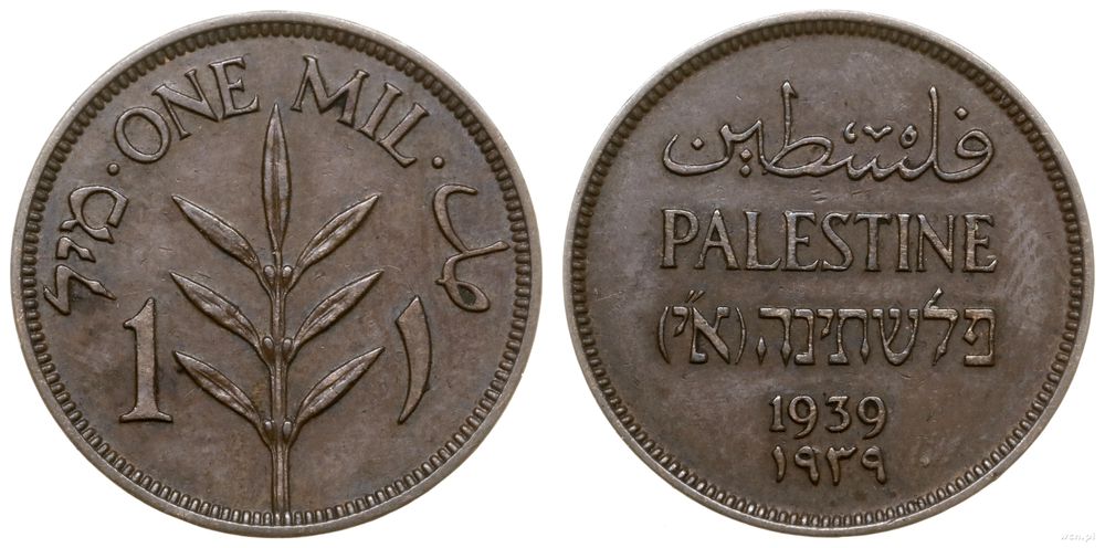 Palestyna, 1 mil, 1939