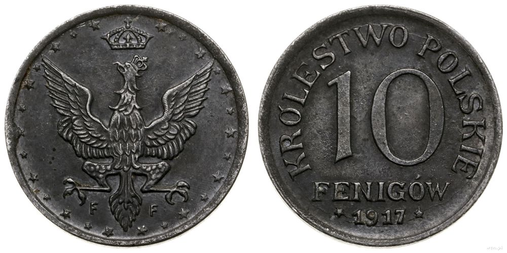 Polska, 10 fenigów, 1917 F