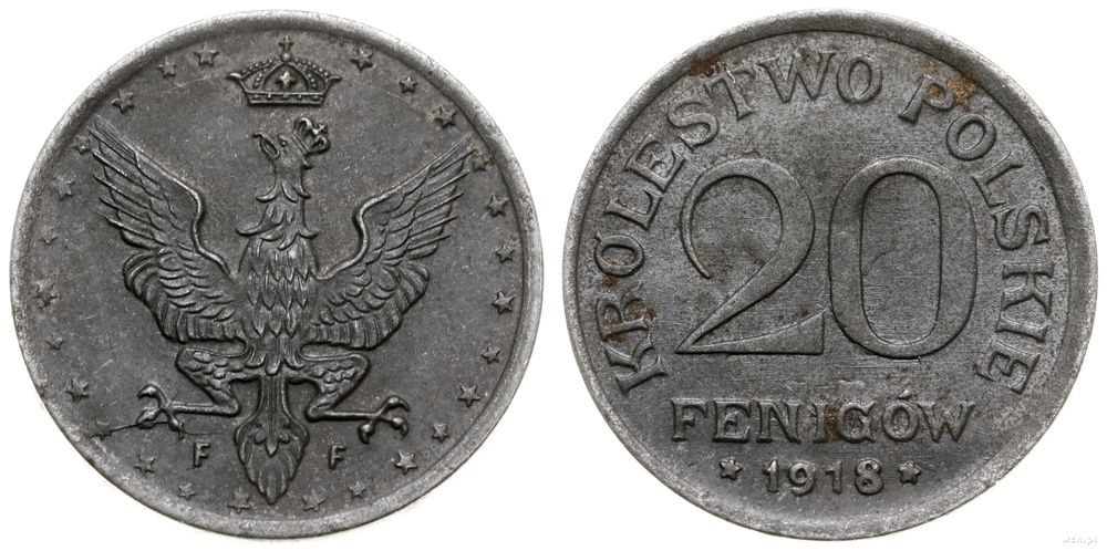 Polska, 20 fenigów, 1918 F