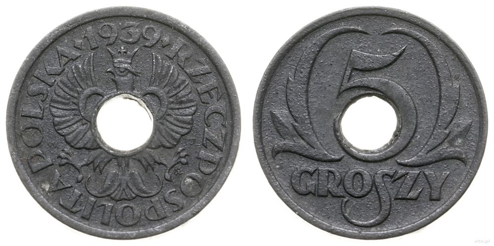 Polska, 5 groszy, 1939