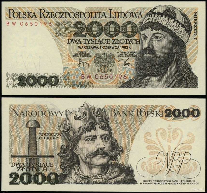 Polska, 2.000 złotych, 1.06.1982