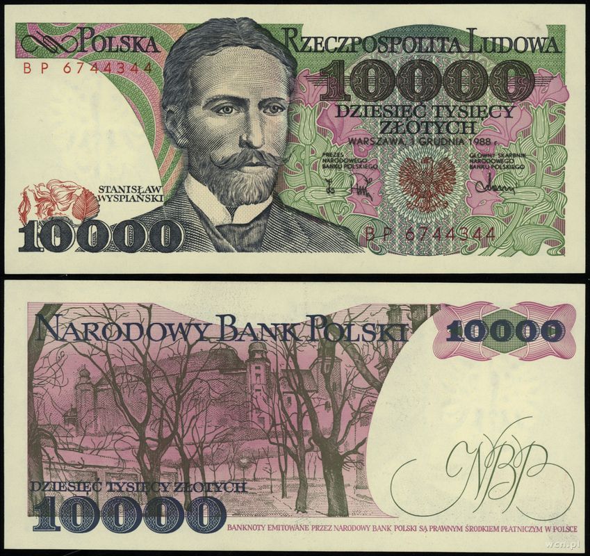 Polska, 10.000 złotych, 1.12.1988
