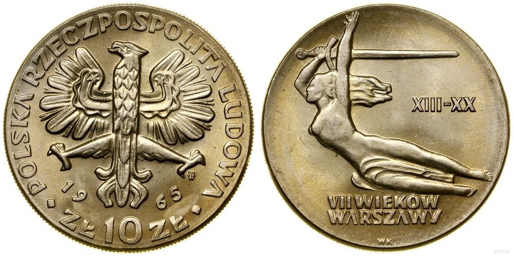 Polska, 10 złotych, 1965