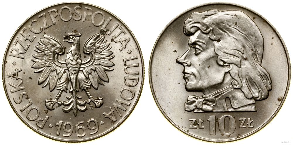 Polska, 10 złotych, 1969