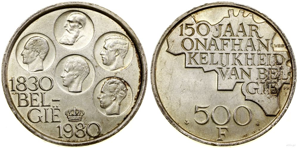 Belgia, 500 franków, 1980