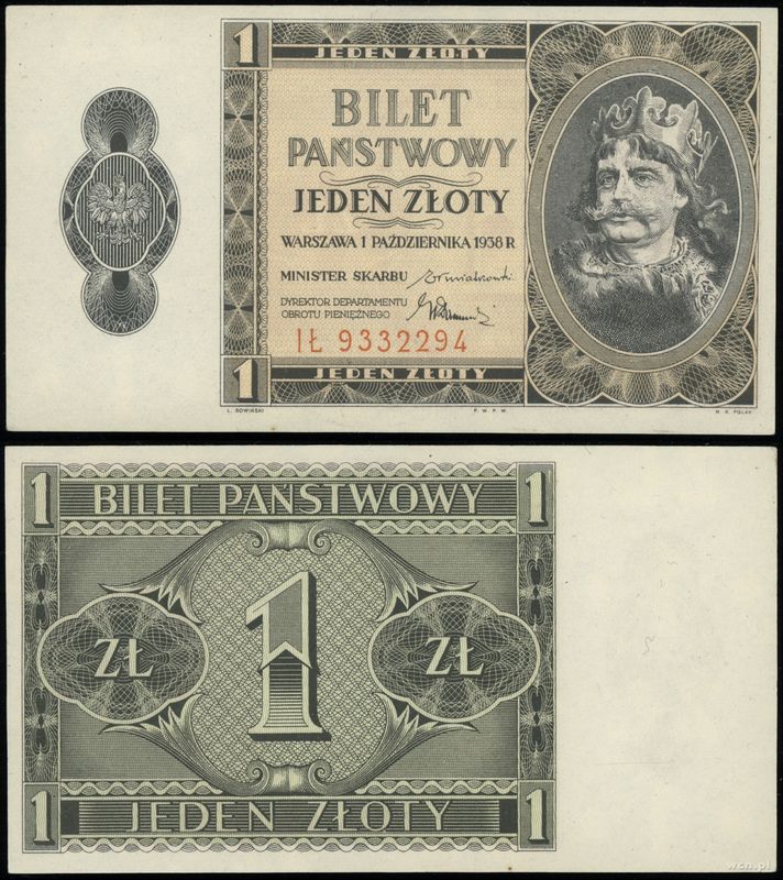 Polska, 1 złoty, 1.10.1938