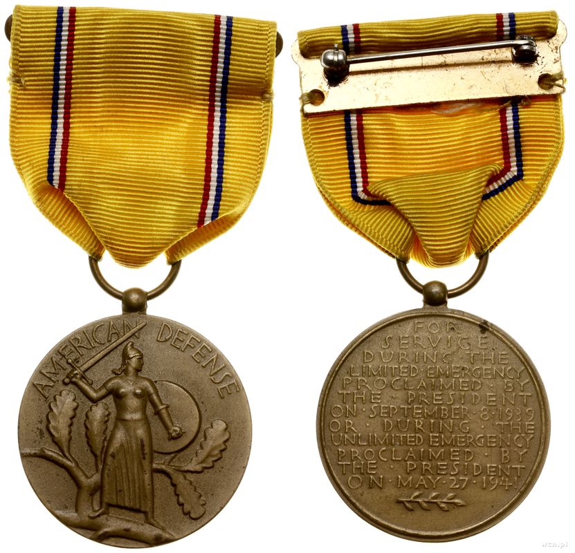 Stany Zjednoczone Ameryki (USA), American Defense Service Medal, 1939-1946