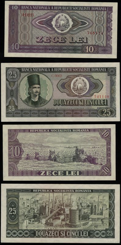 Rumunia, zestaw: 10 i 25 lei, 1966