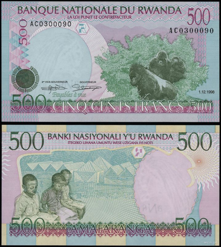 Rwanda, 500 franków, 1.12.1998
