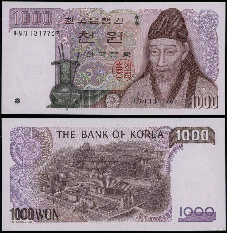 Korea Południowa, 1.000 won, 1983