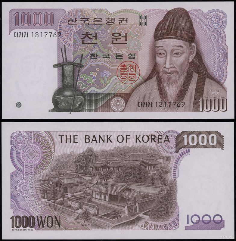 Korea Południowa, 1.000 won, 1983