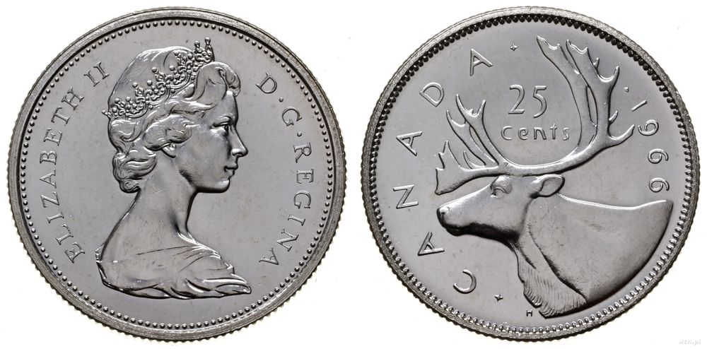 Kanada, 25 centów, 1966