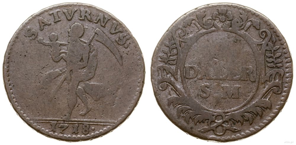 Szwecja, 1 daler, 1718