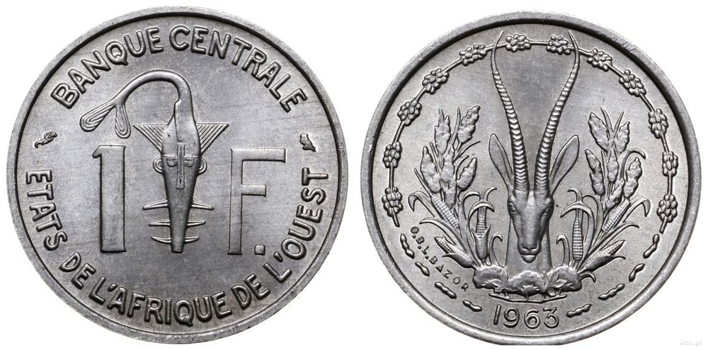 Afryka Zachodnia (BCEAO), 1 frank, 1963