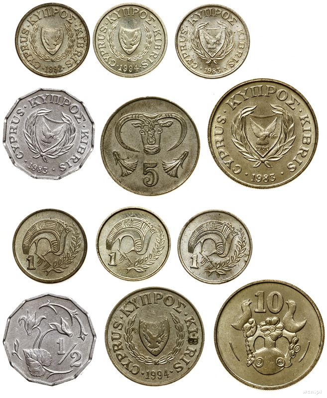 Cypr, zestaw 6 monet