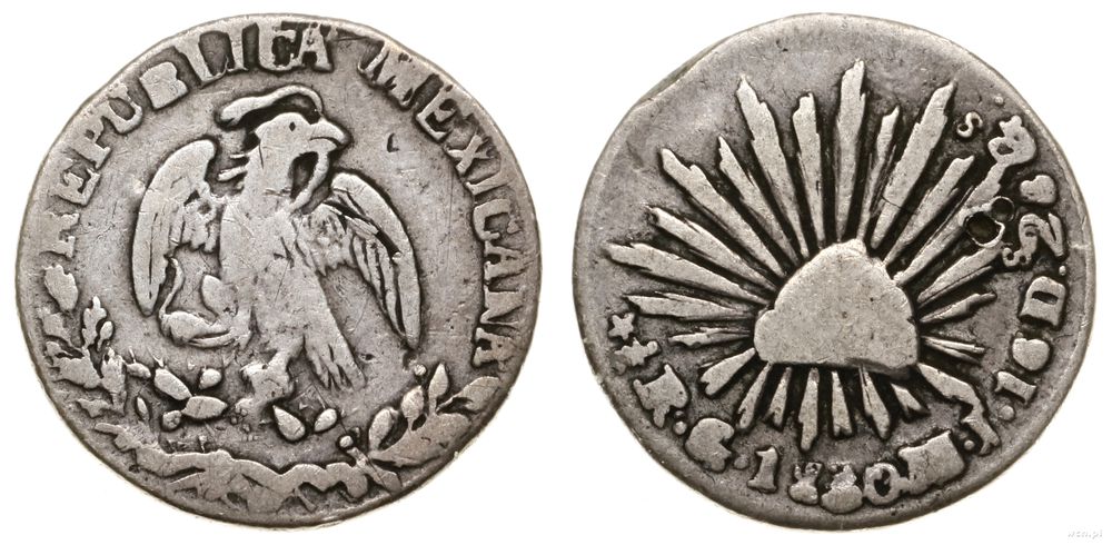 Meksyk, 1/2 reala, 1830 Go MJ