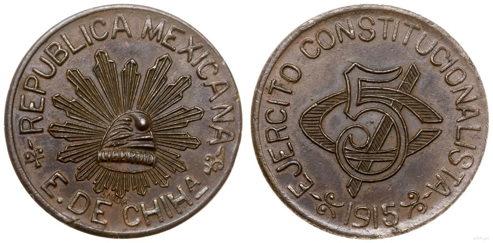 Meksyk, 5 centavos, 1915