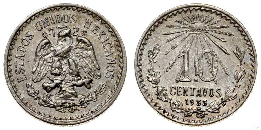 Meksyk, 10 centavos, 1933