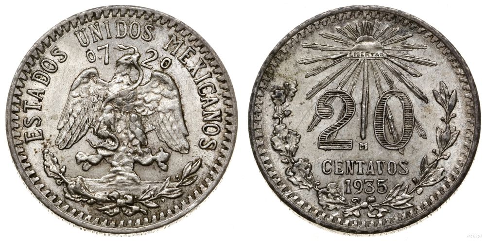 Meksyk, 20 centavos, 1935
