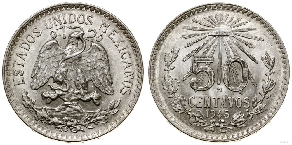 Meksyk, 50 centavos, 1945