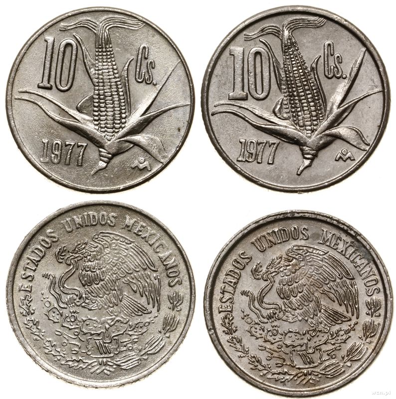 Meksyk, zestaw 2 x 10 centavos, 1977