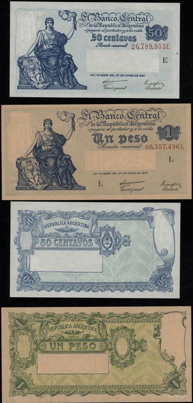 Argentyna, zestaw 2 banknotów, 27.03.1947