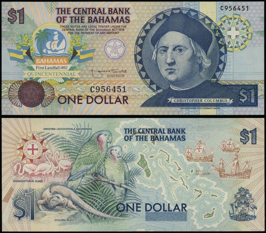 Wyspy Bahama, 1 dolar, bez daty (1992)