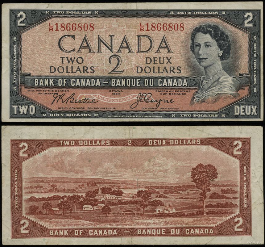 Kanada, 2 dolary, 1954