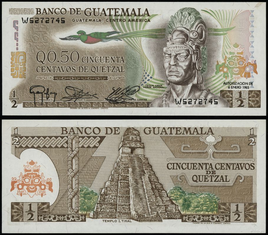 Gwatemala, 50 centavos, 06.01.1983