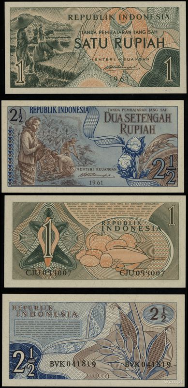 Indonezja, zestaw 2 banknotów, 1961