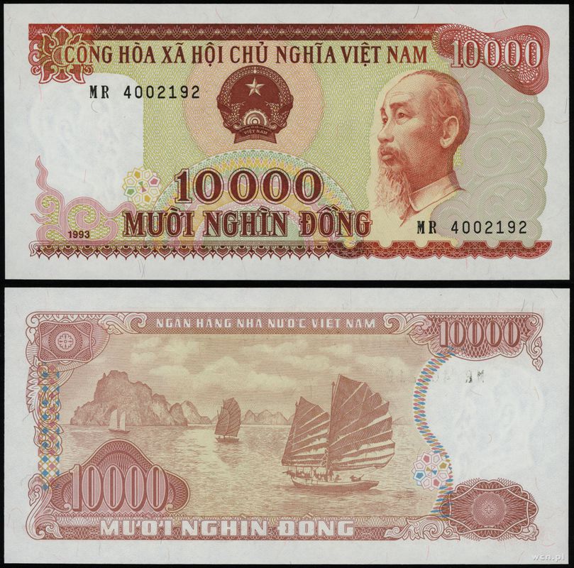 Wietnam, 10.000 đồngów, 1993