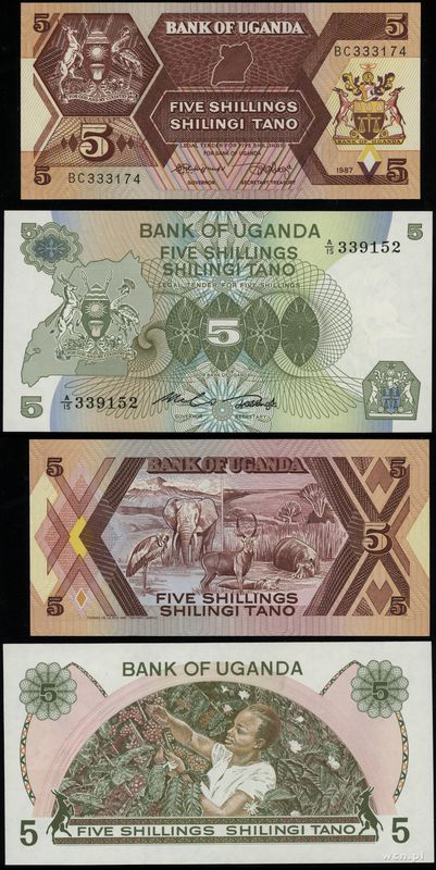 Uganda, zestaw 2 x 500 szylingów ugandyjskich