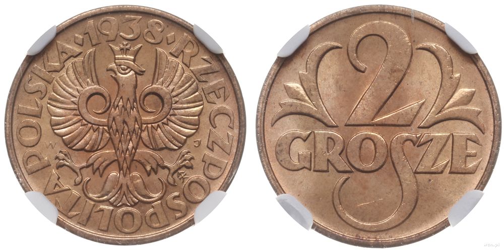 Polska, 2 grosze, 1938