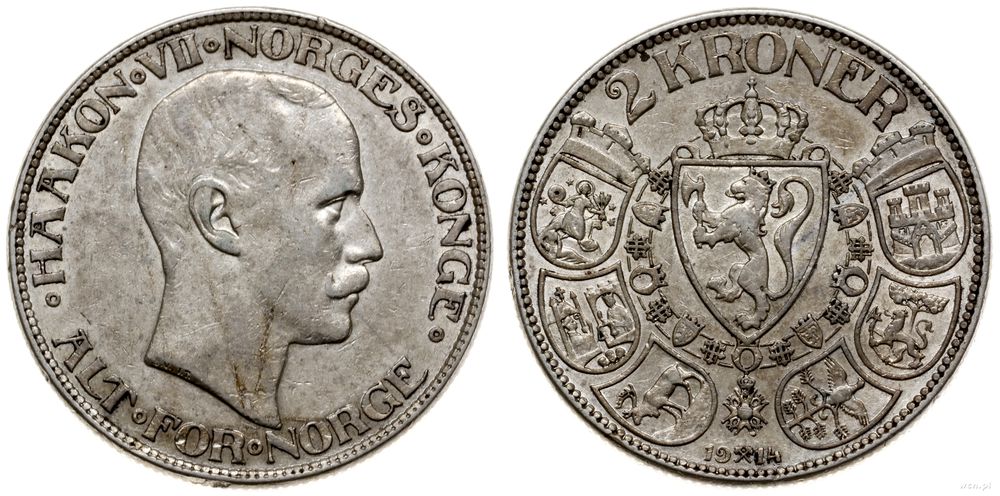 Norwegia, 2 korony, 1914