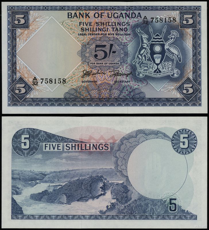 Uganda, 5 szylingów, 1966