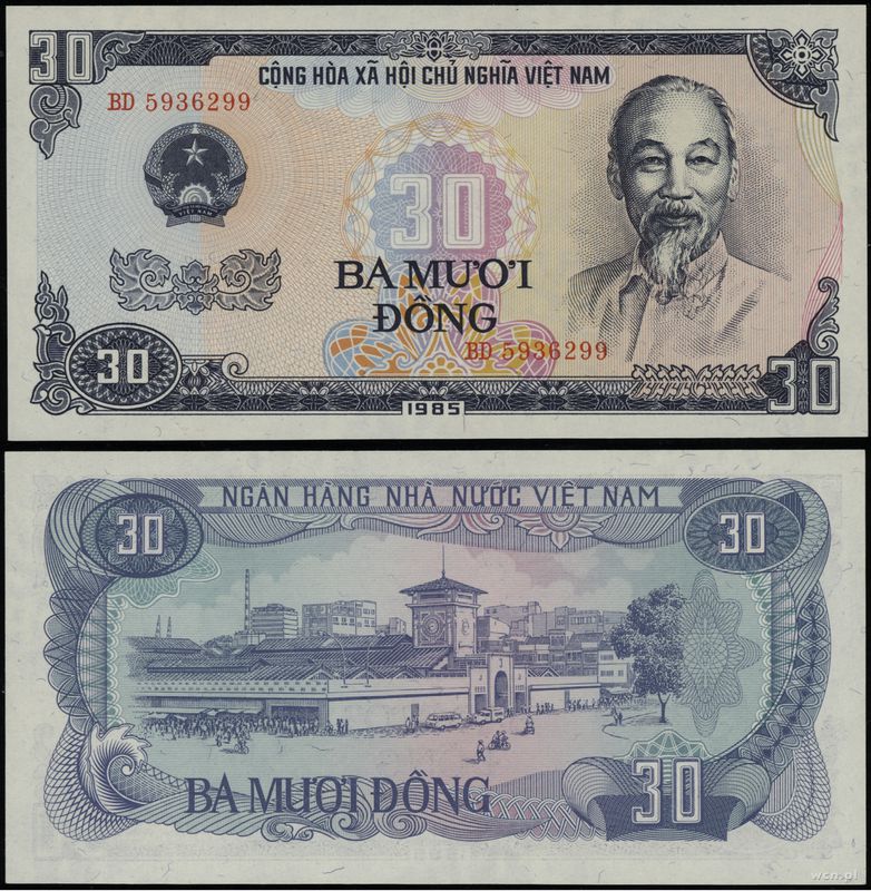 Wietnam, 30 dong, 1985