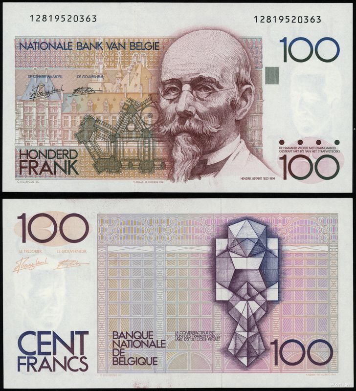 Belgia, 100 franków, 1982-1994