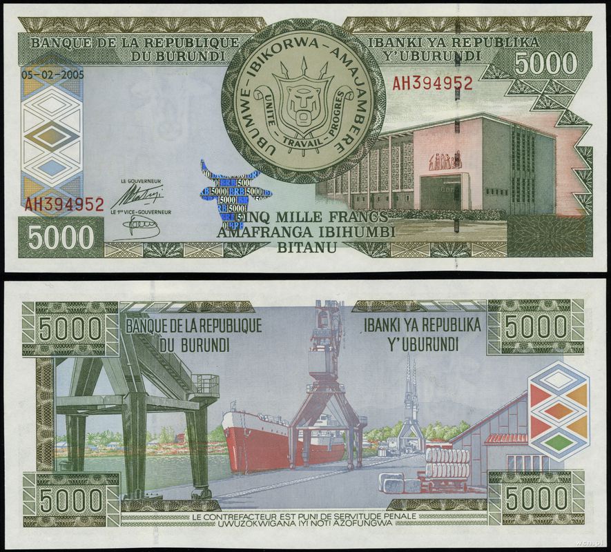 Burundi, 5.000 franków, 5.02.2005