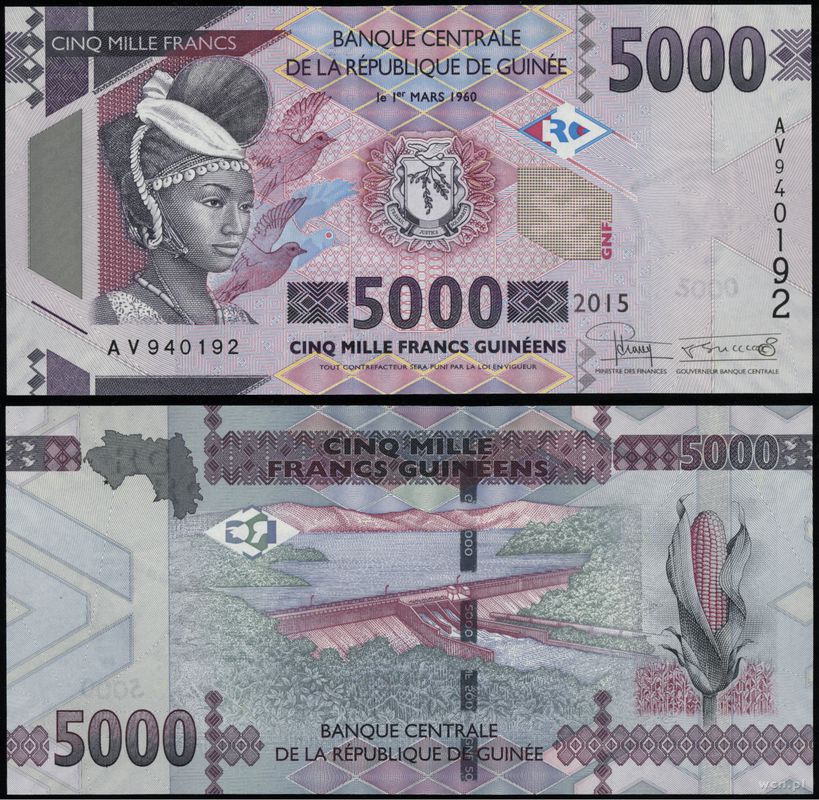 Gwinea, 5.000 franków, 2015