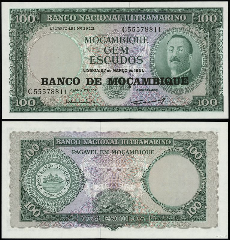 Mozambik, 100 escudos, 27.03.1961 (1976)